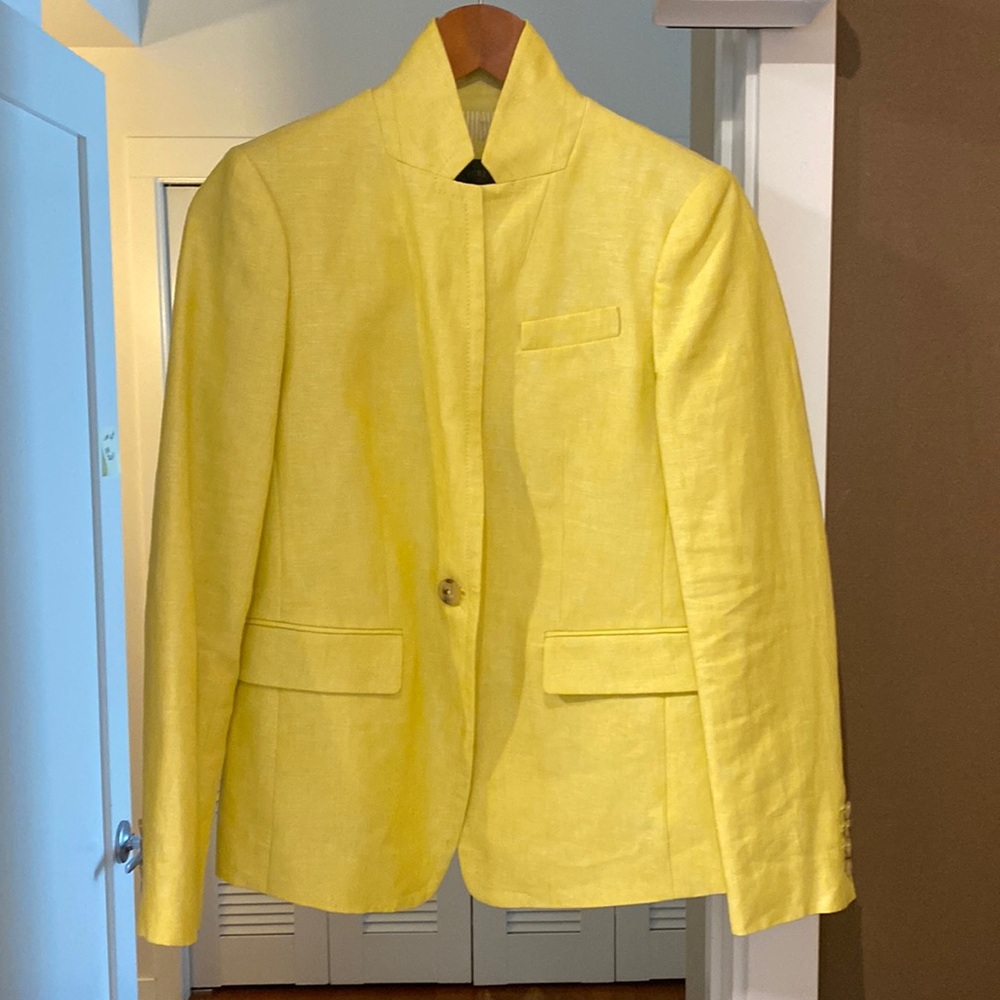 J. Crew Blazer - yellow blazer, 100% linen, NWT.